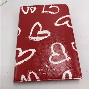 New Kate spade passport holder heart red